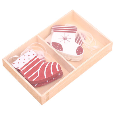 

Toponeto Merry christmas diy pendant box wooden mini xmas tree bells decoration