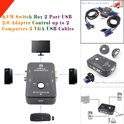 

〖Follure〗KVM Switch Box 2 Port USB 20 Adapter Control up to 2 Computers 2 VGA USB Cables