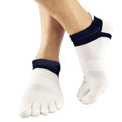 

1 Pair Mens Cotton Toe Sock Pure  Five Finger Socks Breathable 6 Colors NEW