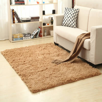 

Living Room Bedroom Carpets Non-slip Soft Modern Thickened Washed Silk Non-slip Carpet Yoga Mat Long Hair