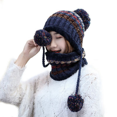 

Womens Winter Hat Warm Thick Beanie Cap Scarf Knitted Ski Face Mask Cold Weather Beanies