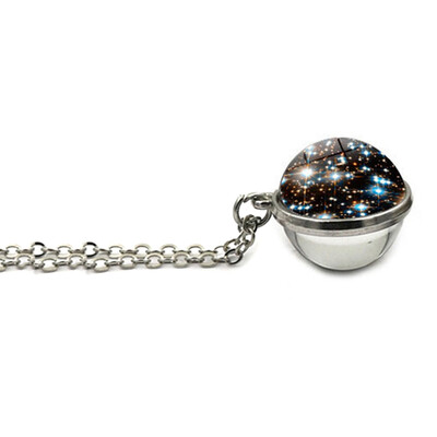 

Universe Milky Way Galaxy Planet Art Necklace for Sweater Birthday Gift
