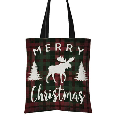 

1Pc 4338Cm Christmas Handbag Christmas Tree Santa Claus Elk Candy Bag Canvas Shopping Bag Christmas Gift Bag