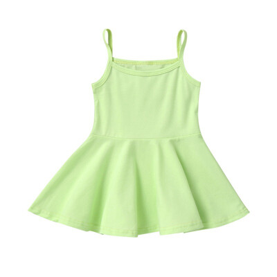 

Colorful Baby Girls Dress Solid Color Strap Kids Dress For Girls Clothes Summer Cotton Kids Toddler Sleeveless Sundress