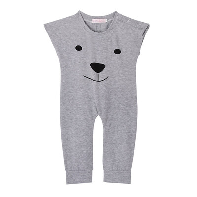 

Newborn Rompers Baby Girls Boys Bear Sleeveless Jumpsuit Infant Outfits Clothes 0-24M