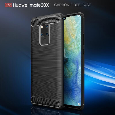 

Phone Case Carbon Fiber Wire Drawing TPU Phone Protection Cover Simple Lightweight Mobile Phone Protector for HUAWEI Mate 20 Pro