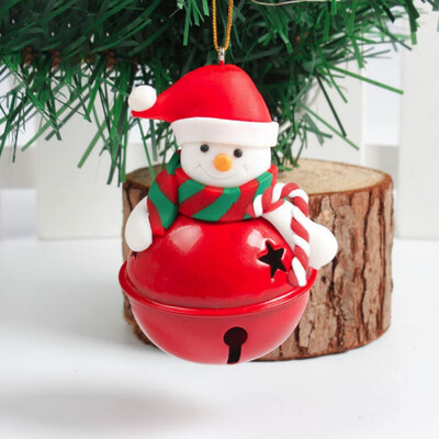 

Christmas Tree Pendant Cute Santa Clause Bear Soft Ceramic Bell Tree Hangings Childrens Gift Home Decor Hanging Gift in 4 Pat