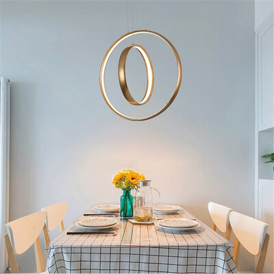 

Baycheer HL487626 Aluminum 2 Ring Concentric LED Pendant Light in GoldWarm White