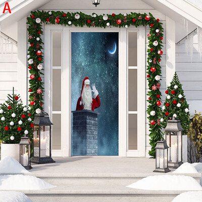 

Tailored Christmas Decoration Door Stickers 3D Simulation Removable Waterproof Wall Stickers