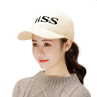 

2019 South Korean autumn&winter new baseball cap womens fashion letter mink hair warm fashion womens cap wholesale