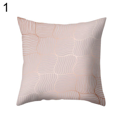 

Pink Geometric Pattern Throw Pillow Case Cushion Cover Sofa Bedding Articles