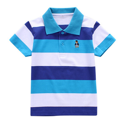 

Top Sales High Quality Summer Striped Short Sleeve Cotton T Shirt For 2- 6 T Children