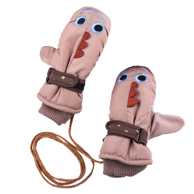 

New Gloves Mittens Plus Velvet Hanging Neck Children Outdoor Waterproof Warm For Boys Girls 4-8 Years Old
