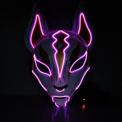 

Fox Face Mask Creative Halloween Glowing Mask Masquerade Bar Party Performance Fearsome Night Light Mask