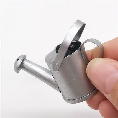 

YIWULAMini 112 Metal Silver Watering Can Garden for Kids Dollhouse Miniature