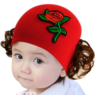 

New Cute Toddler Kids Baby Girl Cute Flower Wig Design Winter Warm Hat Cap Headwear