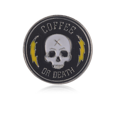 

Cartoon Skull Beer Coffee Enamel Collar Brooch Pins Badge Corsage Brooch Jewelry