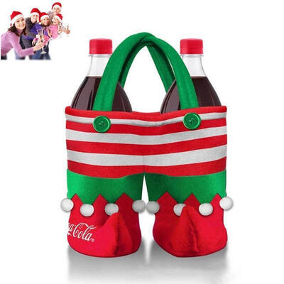 

New Merry Christmas Santa Wine Bottle Bag Cover Xmas Dinner Party Table Decor