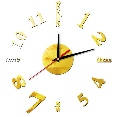 

Clock Watch Wall Clocks 3D Acrylic Mirror Stickers Home Decoration Living Room Home Decoration Accessories