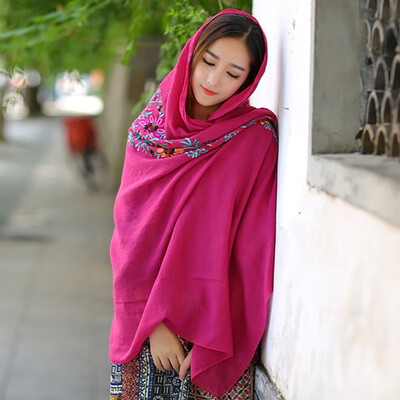 

Vintage Shawl Female Exotic National Wind Sunscreen Wild Scarf Women Girl Autumn Spring Floral Print Scarves