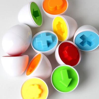 

Baby Kid Learning Education Toys Mixed Shape Wise Pretend Puzzle Smart Eggs Learning Kitchen Funny Toys Tool 6Pcsset