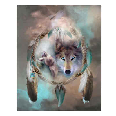 

Round Rhinestone Drawings Embroidery DIY Diamond Painting Stitchwork Wolf Cross-stitch Pictures Home Decor