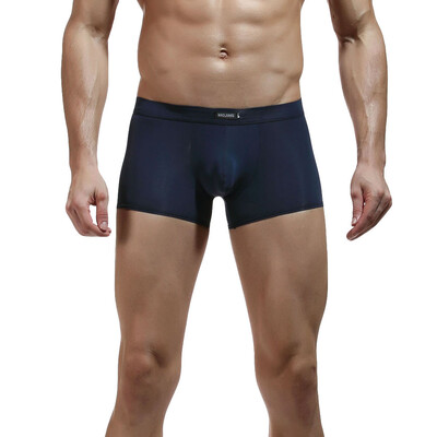 

Tailored Mens Sexy Underpants Pure Color Breathable Patchwork Ice-silk Underwear