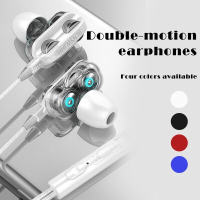 

Dual-Dynamic 35mm Noise Isolation Sport In-ear Earphone with Microphone&Subwoofer Earphone for Universal Mobile Phone