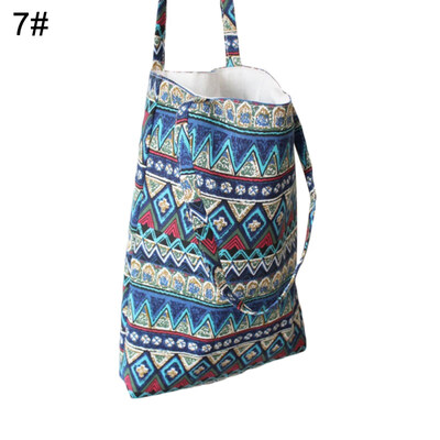 

Women Handmade Casual Cotton Linen Tree Stripe Large Capacity Tote Shoulder Bag