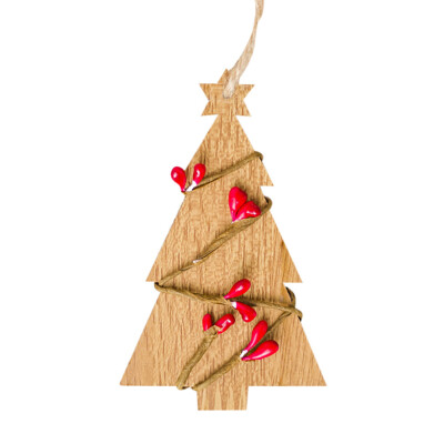 

Toponeto 1pc Christmas Wood Chip Tree Ornaments Xmas Hanging Pendant Decoration Gifts BG