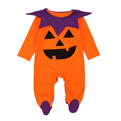 

Baby Autumn Winter Halloween Outfits Cotton Cute Pumpkins Design Infant Boy Girl Romper Bodysuits
