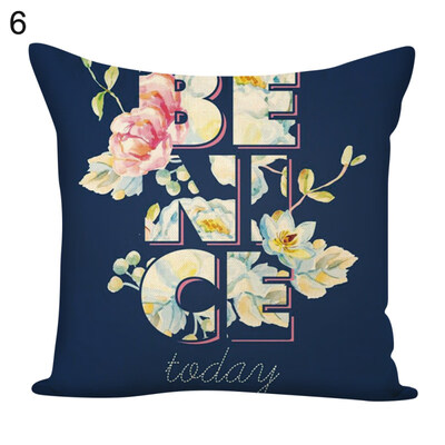 

Letters Flower Green Plants Square Pillow Case Cushion Cover Sofa Bed Car Decor