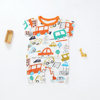 

Autumn Baby Boy Girl Bodysuit Short Sleeve Cartoon Printing Newborn Cotton Jumpsuit Costumes Baby Clothing 0-3Y