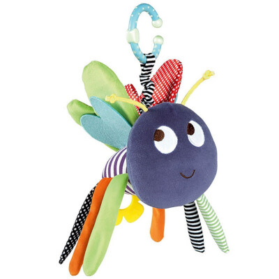 

Infant newborn baby soft bee plush toy pram bed bell hanging toys animal handbells rattles education doll