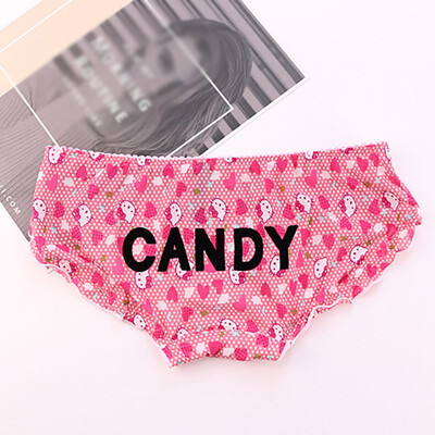 

Fashion Sexy Milk Silk Lady Low Waist Briefs Womens Panties Print Breathable Underpants