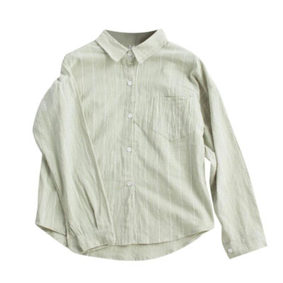 

Female tunic Women Striped Print Loose Women Blouse And Tops Single-breasted Lapel Slim Long Sleeve Casual Ladies Tops