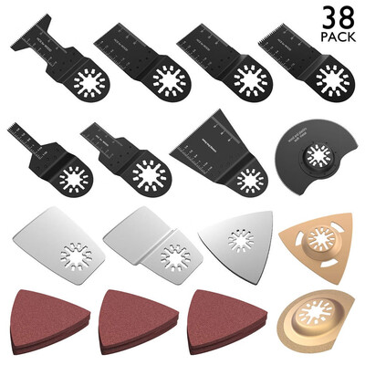 

100Pcs38Pcs High Carbon Steel Bi-metal Saw Blades Triangular Semicircle Fiberboard Cutting