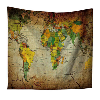 

Tapestry Watercolor World Map Tapestry Wall Hanging Colorful Map Tapestry Beach Tapestry Indian Dorm Decor Bedroom Living Room