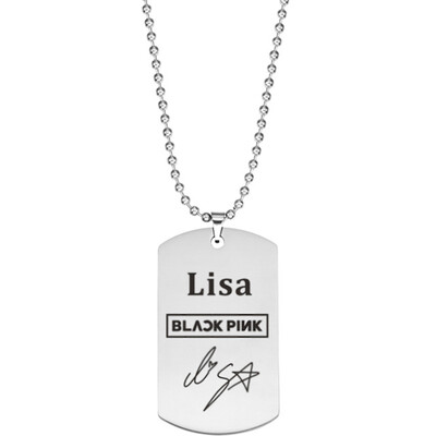 

KPOP BLACKPINK Stainless Steel Letters Lettering Pendant Necklace Boys Girls Summer Necklace JENNIE JISOO LISA ROSÉ Gifts for Fans