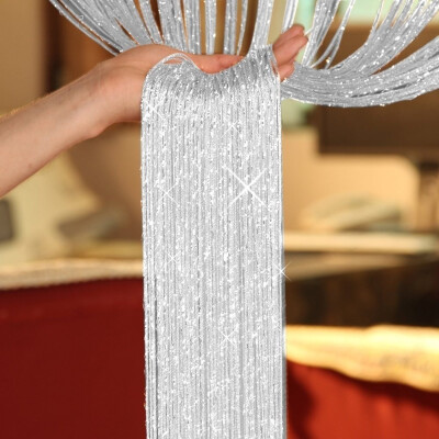 

New 200cm100cm Fly Screen Fringe Tassel Curtain String Sparkle Curtains Room Divider Door Window Decor