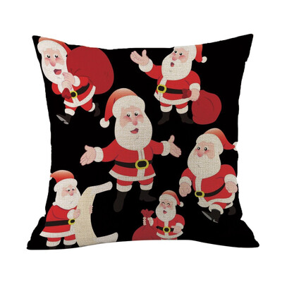 

Tailored Happy Christmas Pillow Cases Linen Sofa Cushion Cover Home Decor Pillow Core