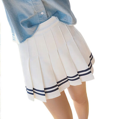 

Sexy Women High Waist Pleated Party Skirt Plain Skater Flared Mini Skirt