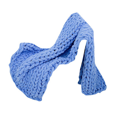 

Gobestart Handmade Coarse Wool Woven Blanket Chenille Knitted Blanket Sofa Blanket