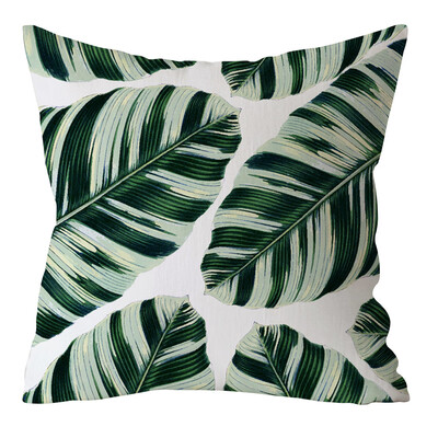 

〖Follure〗Green Leaf Printed Pillow Case Polyester Sofa Car Cushion Cover Home Decor