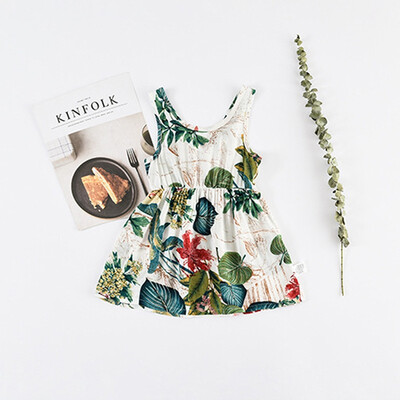 

Summer Baby Girl Dress 1Y-5Y Sleeveless Printing Princess Dress Casual Fashion Beautiful Kids Clothing
