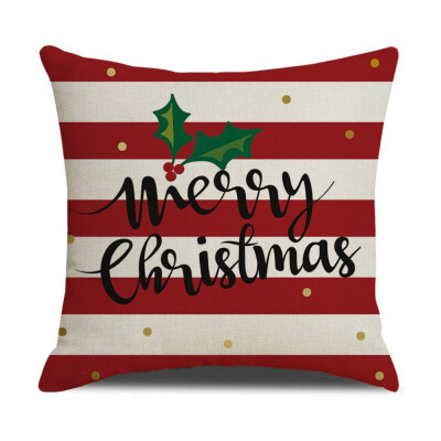 

Merry Christmas Day Cushion Covers Square Santa Claus Pillow Cases Home Decorative Sofa Throw Pillows Covers