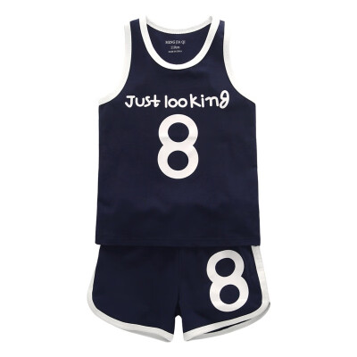 

Summer vest T-shirt boy girl clothes suit jersey sports suit letter vest T-shirt sports shorts beach kids clothes set