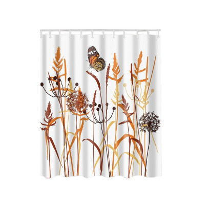 

Ocean Shell Dandelion Plant Pattern Shower Curtain Decor by Plum Blossom Picture For Print Set With Hooks Shower Curtains