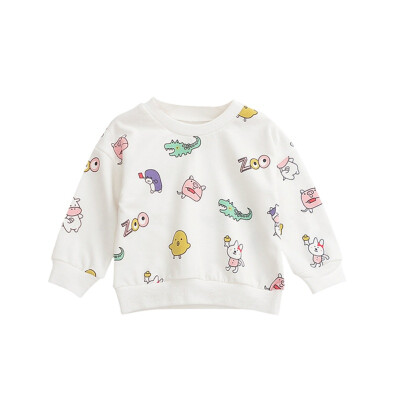 

Autumn Girl ShirtLong Sleeve 1Y-5Y Korea Style Cartoon Animal Print Sweatshirts Casual Toddler Boy Girls Tops 2 Colors