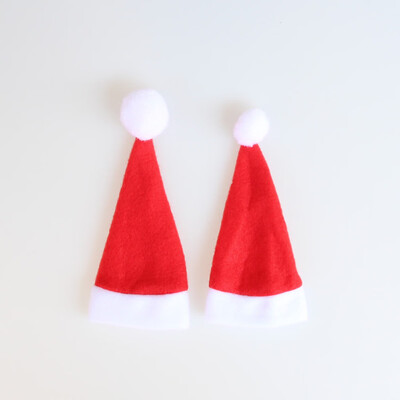 

JPGIF 10PCS Christmas Caps Cutlery Holder Fork Spoon Pocket Christmas Decor Bag